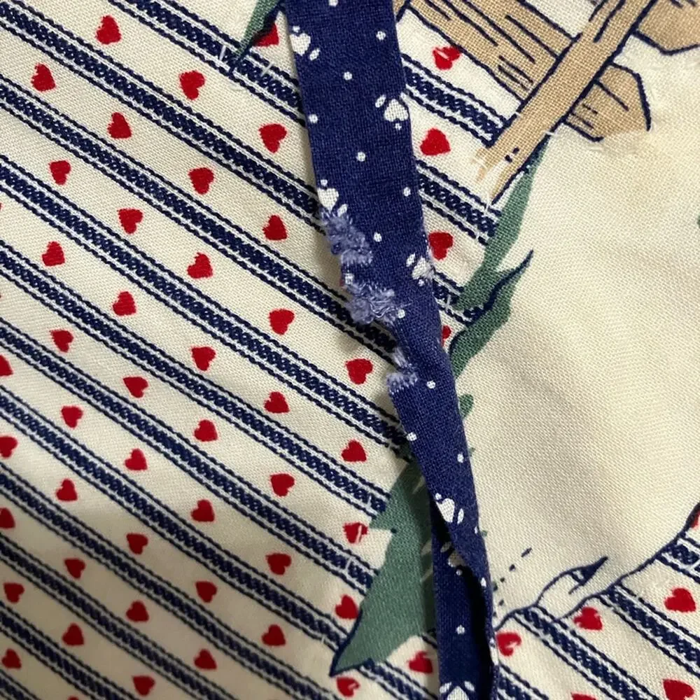 Hand Crafted Multicolor Apron with Red Trim